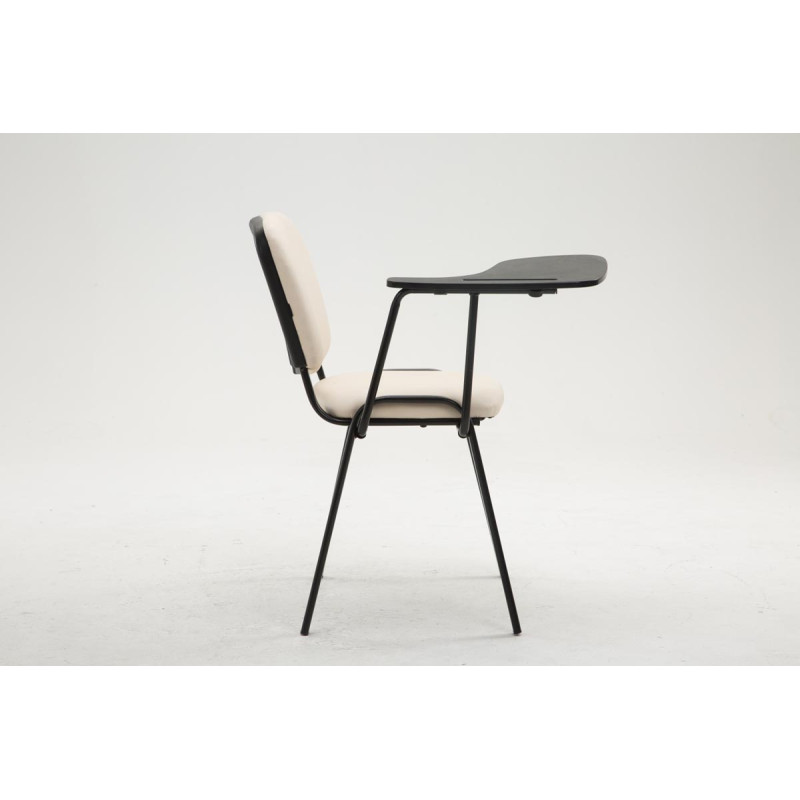 Fauteuil Ken avec table pliante en similicuir crème