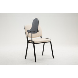 Fauteuil Ken avec table pliante en similicuir crème