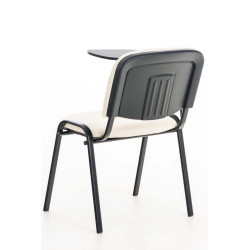 Fauteuil Ken avec table pliante en similicuir crème