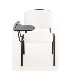 Fauteuil Ken avec table pliante en cuir artificiel blanc