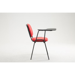 Fauteuil Ken avec table pliante, simili cuir rouge