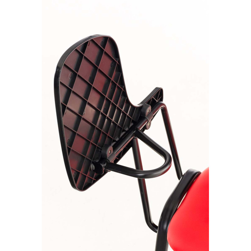 Fauteuil Ken avec table pliante, simili cuir rouge