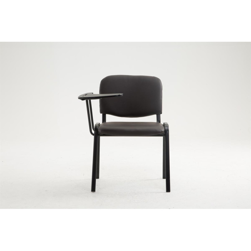 Fauteuil Ken avec table pliante, simili cuir marron