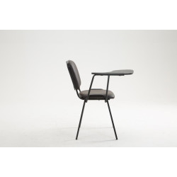 Fauteuil Ken avec table pliante, simili cuir marron