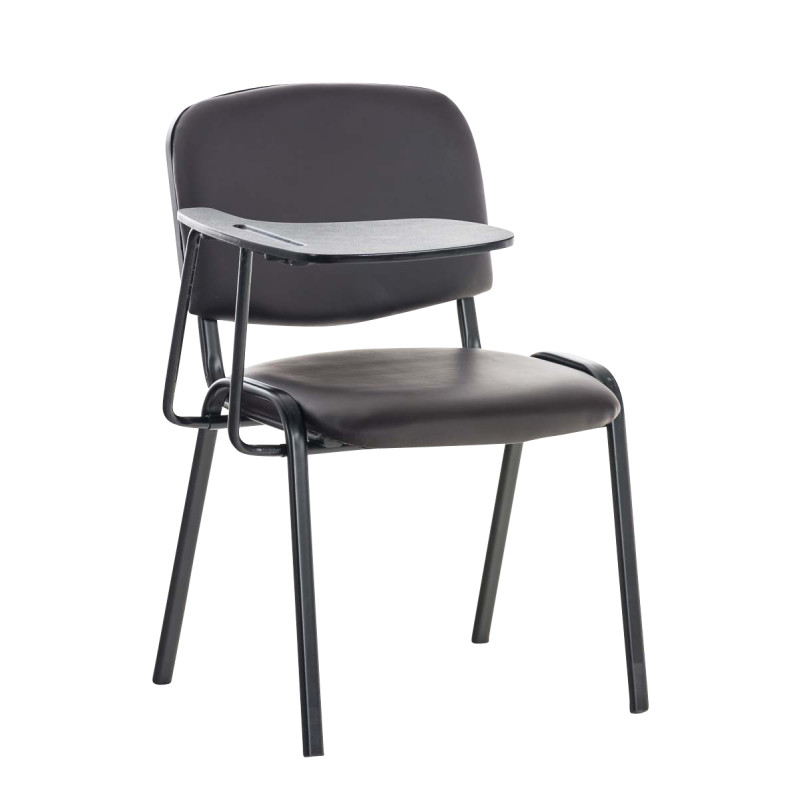 Fauteuil Ken avec table pliante, simili cuir marron