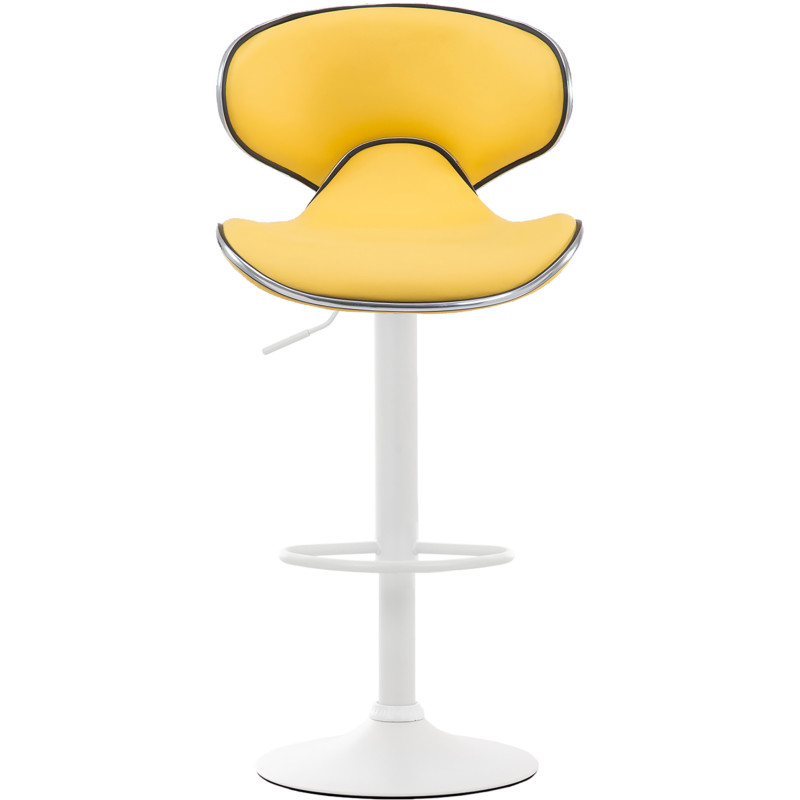 Ensemble de 2 tabourets de bar Las Vegas V2 en similicuir blanc jaune