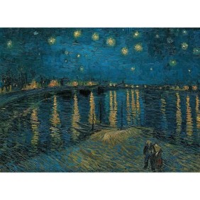 Clementoni - Puzzle Van Gogh Nuit étoilée sur le Rhône - 1000 pieces - 69x50cm - Fabriqué en Italie