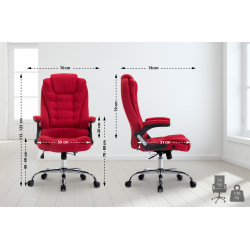 Fauteuil de bureau Thor en tissu rouge