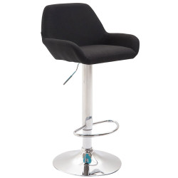 Set De 2 Taburetes Braga En Tela Negro,Cromado