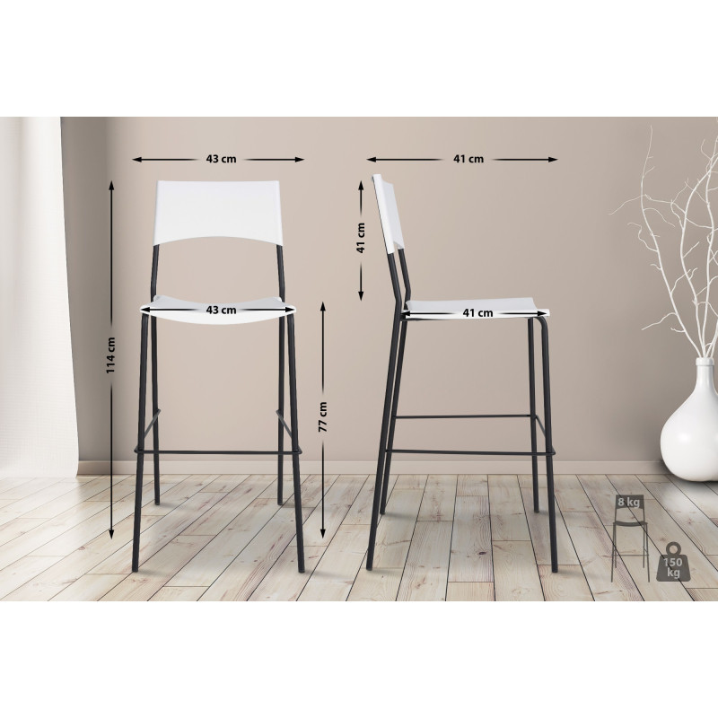 Tabouret de bar Genoa blanc