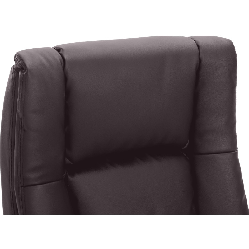 Fauteuil de bureau XL Sparta en cuir synthétique marron