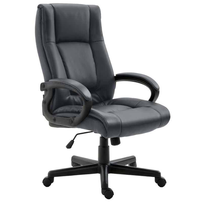 Fauteuil de bureau XL Sparta en cuir synthétique gris