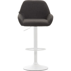 Set De 2 Taburetes Braga En Tela Gris oscuro,Blanco