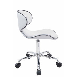 Tabouret de travail Las Vegas V2 en cuir synthétique blanc