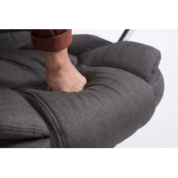 Fauteuil de bureau BIG Xanthos tissu V2 gris foncé