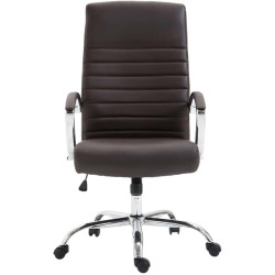 Fauteuil de bureau Valais, simili cuir marron