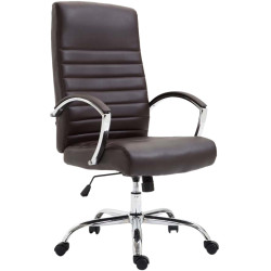 Fauteuil de bureau Valais, simili cuir marron