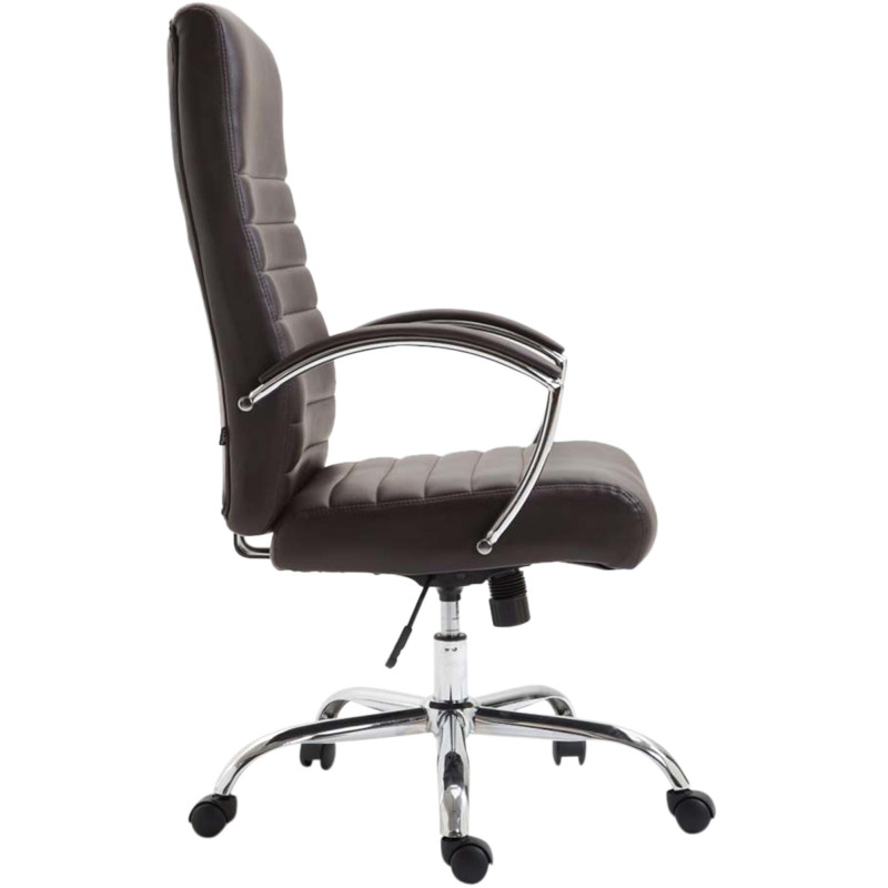 Fauteuil de bureau Valais, simili cuir marron