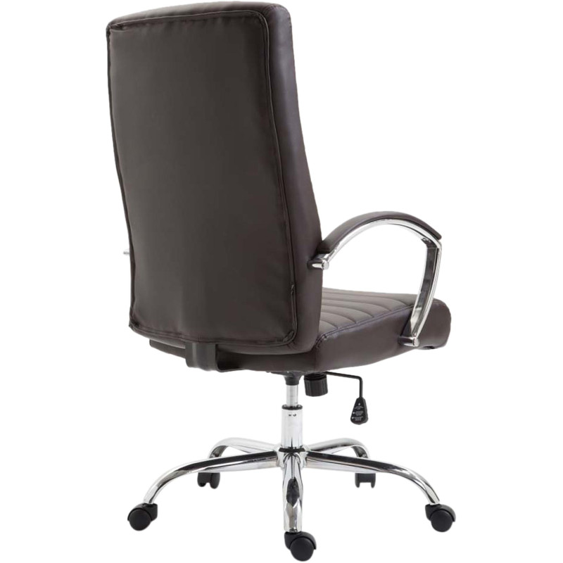 Fauteuil de bureau Valais, simili cuir marron