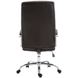 Fauteuil de bureau Valais, simili cuir marron