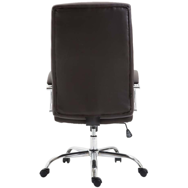 Fauteuil de bureau Valais, simili cuir marron