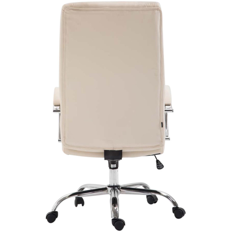 Fauteuil de bureau Valais en cuir artificiel crème
