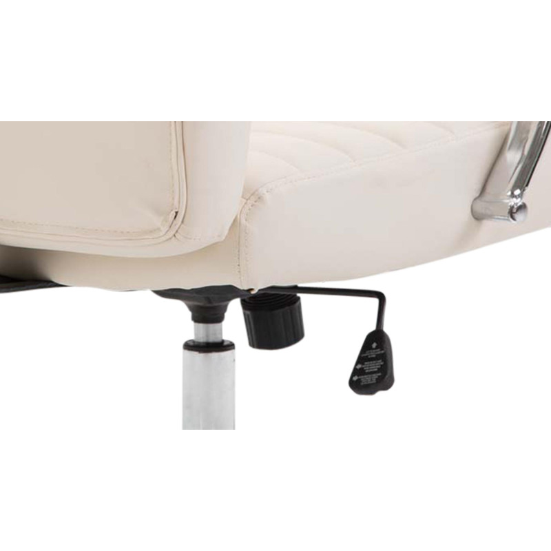 Fauteuil de bureau Valais en cuir artificiel crème
