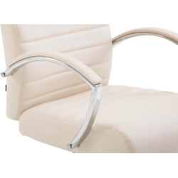 Fauteuil de bureau Valais en cuir artificiel crème