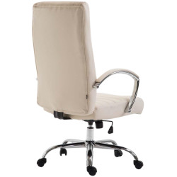 Fauteuil de bureau Valais en cuir artificiel crème