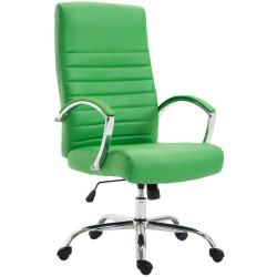 Fauteuil de bureau Valais, simili cuir vert