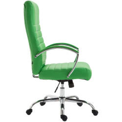Fauteuil de bureau Valais, simili cuir vert