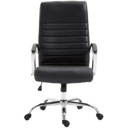 Fauteuil de bureau Valais, simili cuir noir
