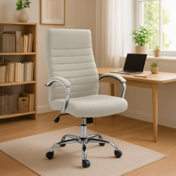 Fauteuil de bureau Valais tissu crème