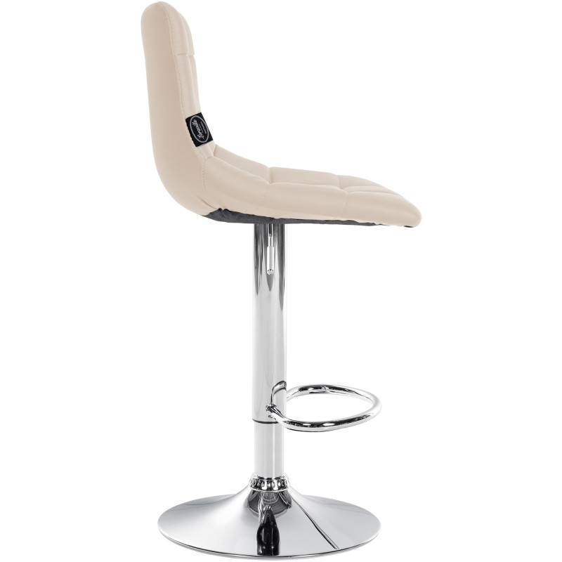 Lot de 2 tabourets de bar Jerry simili cuir chromé crème
