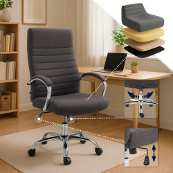 Fauteuil de bureau Valais en tissu gris foncé