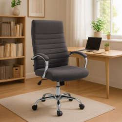 Fauteuil de bureau Valais en tissu gris foncé