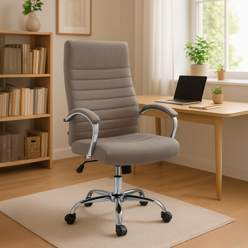 Fauteuil de bureau Valais tissu taupe