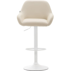 Set 2 Taburetes de bar Braga En Cuero PU Crema,Blanco