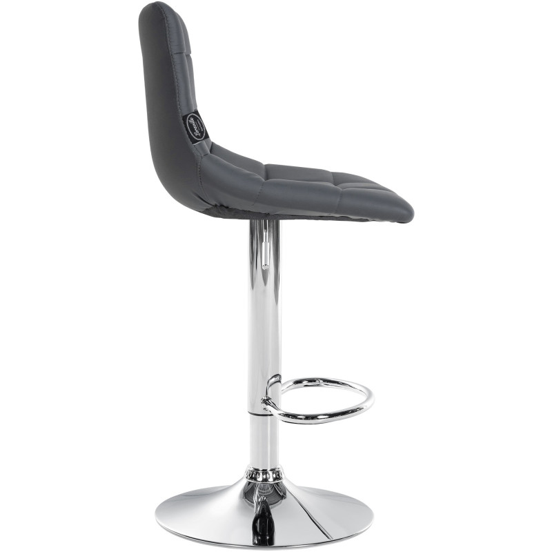 Lot de 2 tabourets de bar Jerry simili cuir chromé gris