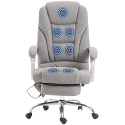 Fauteuil de bureau Pacific en tissu gris avec fonction massage