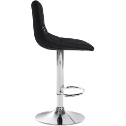 Lot de 2 tabourets de bar Jerry simili cuir chromé noir