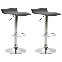 Set 2 Sgabelli Bar Dyn V2 In Similpelle nero,cromo