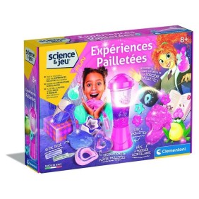 Jeu scientifique pour enfants - CLEMENTONI - Expériences pailletées - Violet et bleu - Rose - Mixte