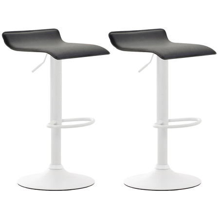 Set 2 Sgabelli Bar Dyn V2 In Similpelle nero,bianco