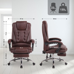Fauteuil de bureau Oxygen en cuir artificiel bordeaux