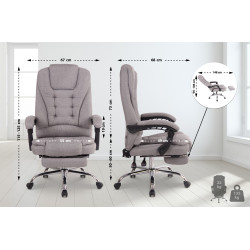 Fauteuil de bureau Oxygen tissu gris