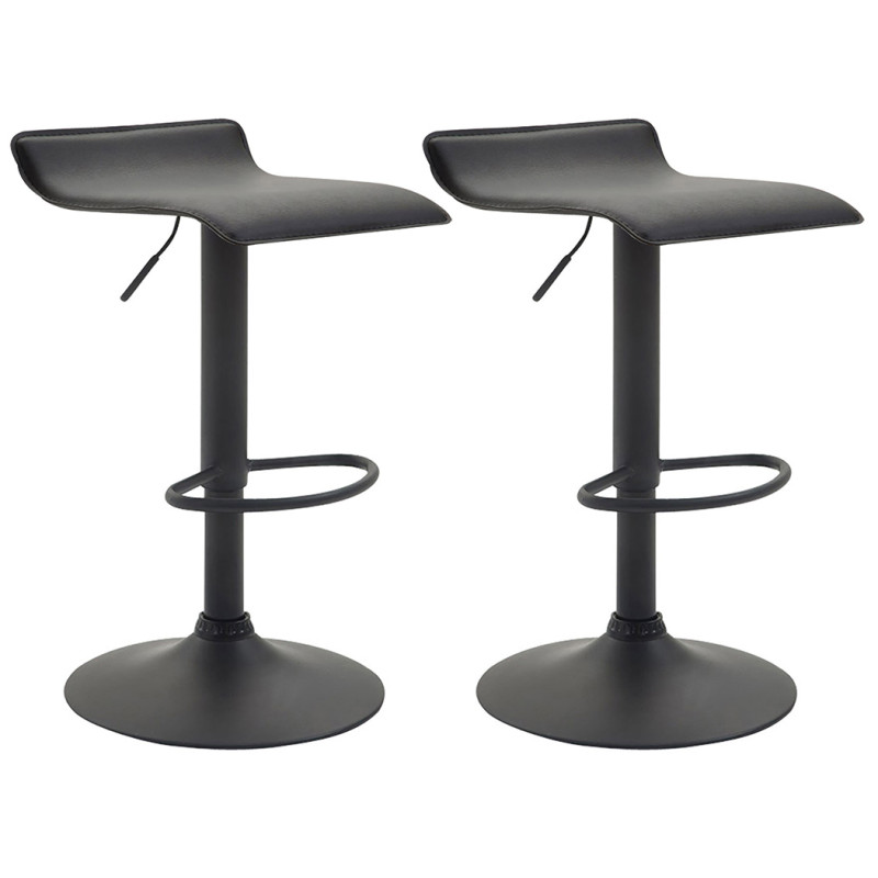 Lot de 2 tabourets de bar Dyn V2 simili cuir noir