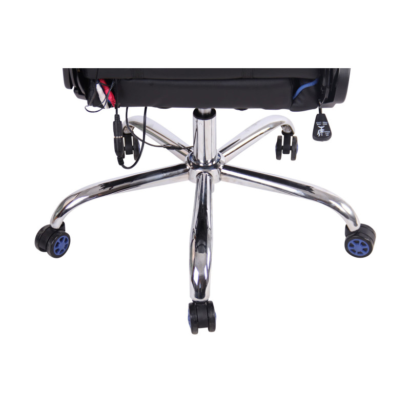 Fauteuil de bureau Limit XM en cuir artificiel noir/bleu