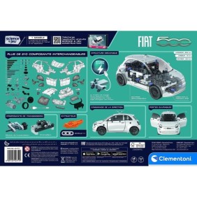 Clementoni - Coffret de construction Fiat 500 électrique - Application dispoonible - Fabriqué en Italie