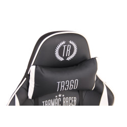 Fauteuil de bureau Limit XM en cuir artificiel noir/blanc